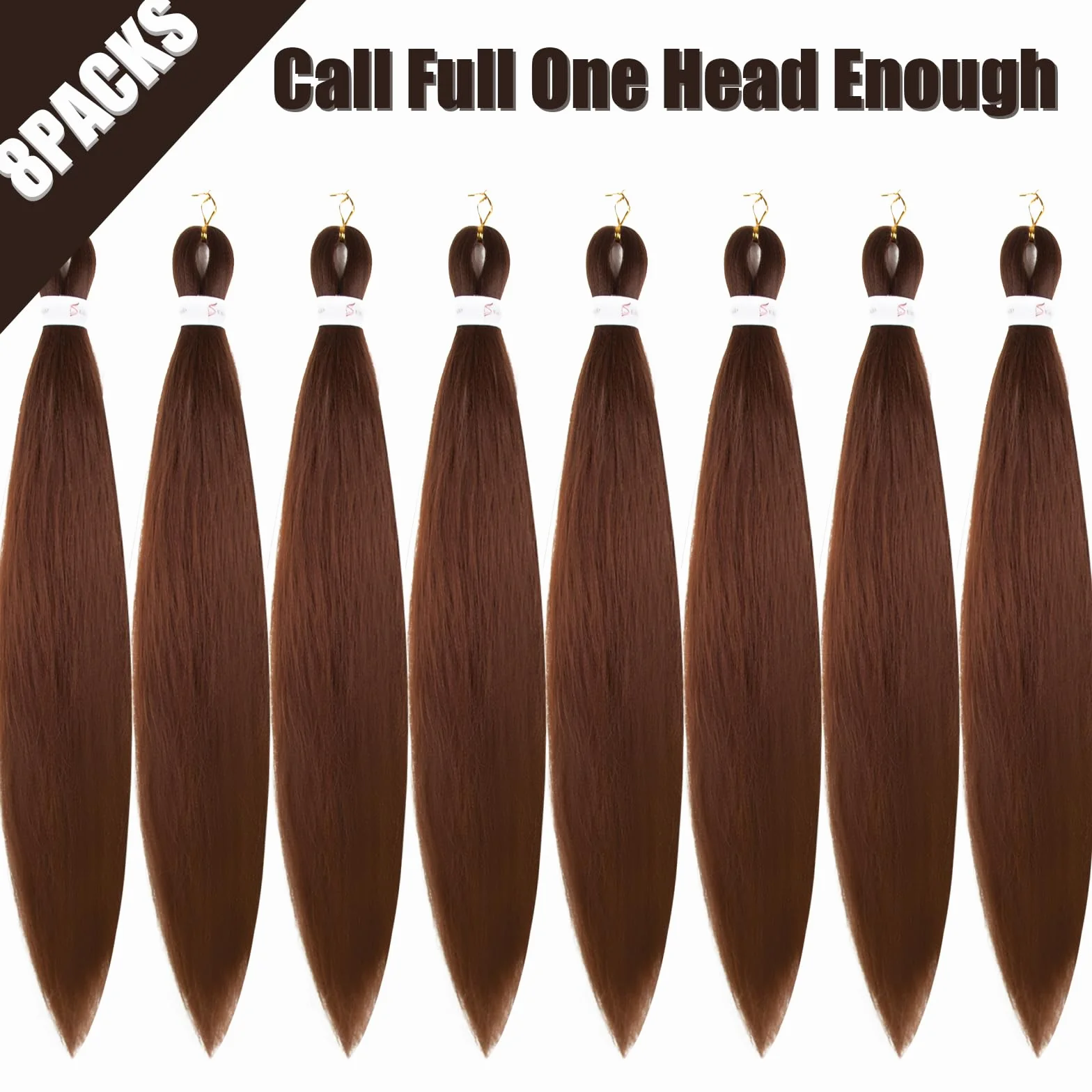 Pre-stretched Braiding Hair Professional Easy Crochet Braid Hair 26 Inch 8 Packs Hot Water Setting Soft Synthetic Braiding Hair Extension for Twist Senegalese Crochet Hair (26 inch, 30#)