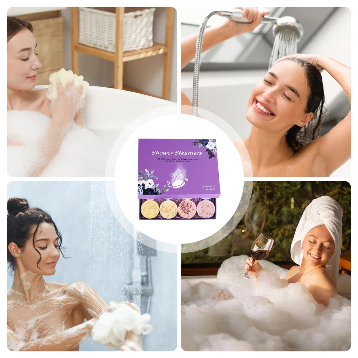 Vaporizadores de ducha para aromaterapia, 12 piezas, 4,8 cm en casa, ducha, fragancia relajante, uso en el baño, aromaterapia, bienestar, regalo
