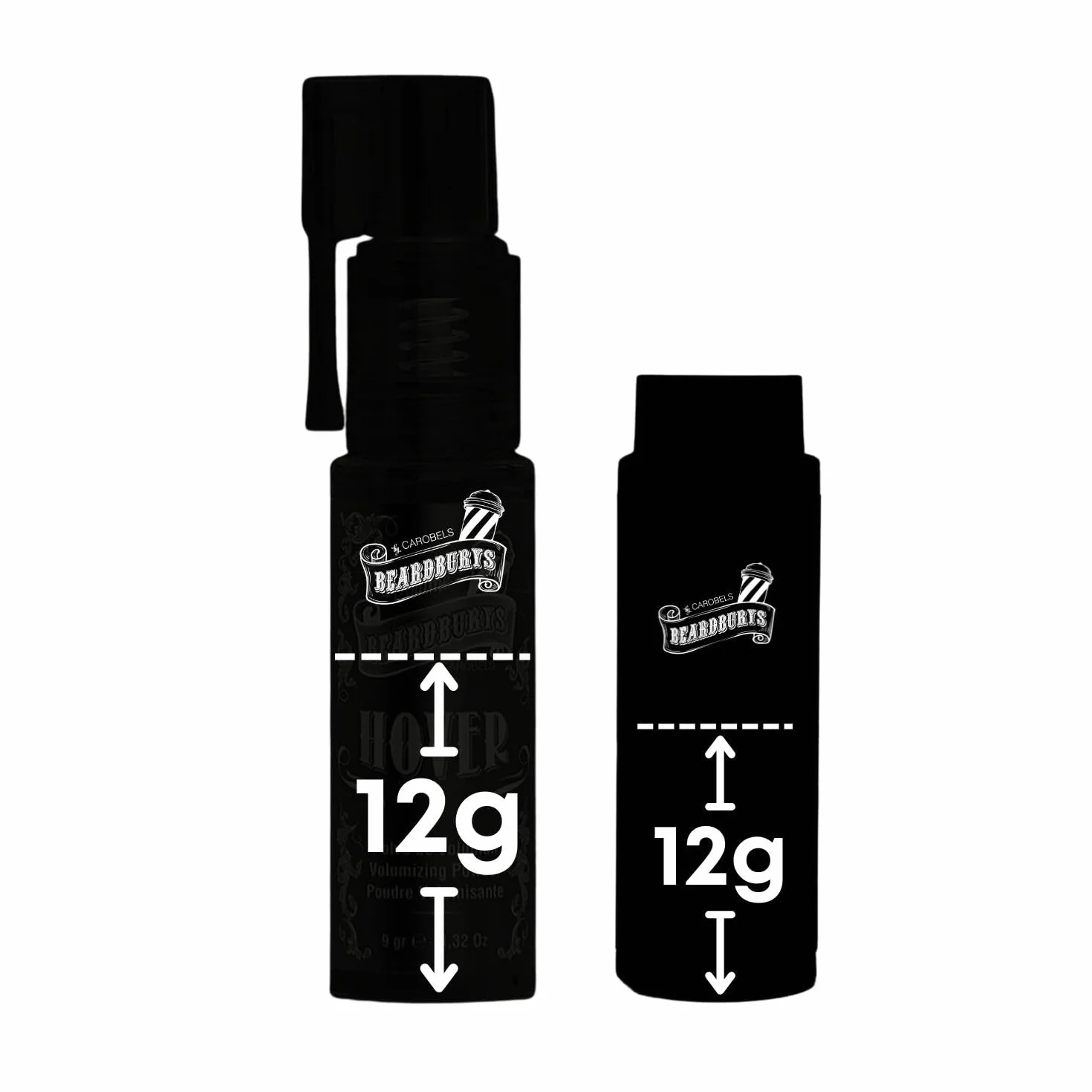 Beardburys Hover Polvo de Peinado para Hombre, textura mate, elevación de raíz y volumen, para cabello fino, sin brillo, fijación flexible, acabado de calidad de barbería, 12 g + 2 recambios.