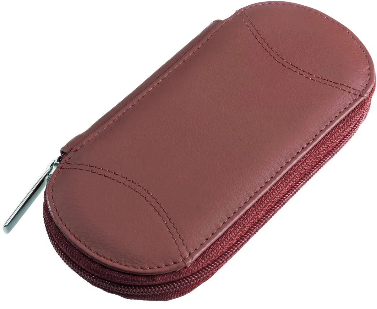 REMOS Estuche manicura vacío de Piel auténtica para equipar con 5 Instrumentos - Rojo