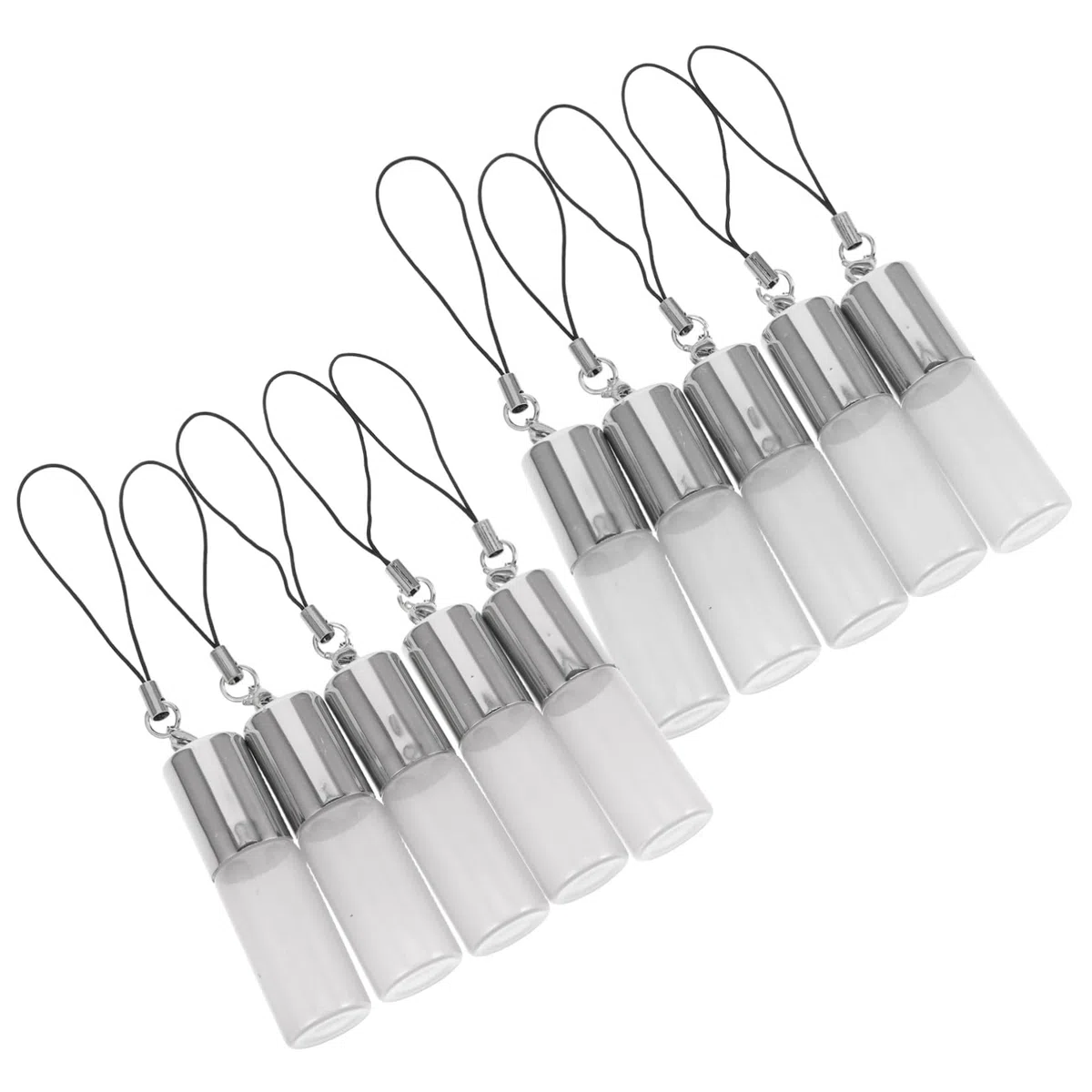 Botellas de Vidrio Perlado Roll-on 10 Piezas 5 Ml con Bola Acero Inoxidable y Tapa Dorada Colgante para Aceites Esenciales y Perfumes Portátiles de Viaje