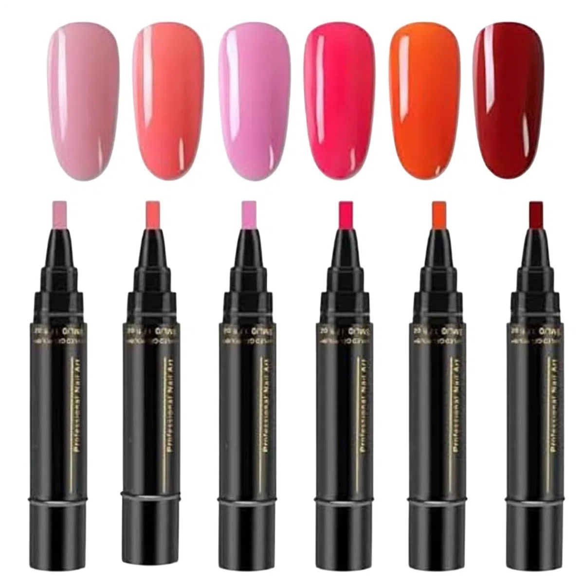 Bolígrafos De Esmalte De Uñas Para Mujeres, Bolígrafos Esmalte Uñas Gel, Kit Des Pintura Esmaltes Secado Rápido 6 Colores, Para Un Acabado Des Manicura Profesional