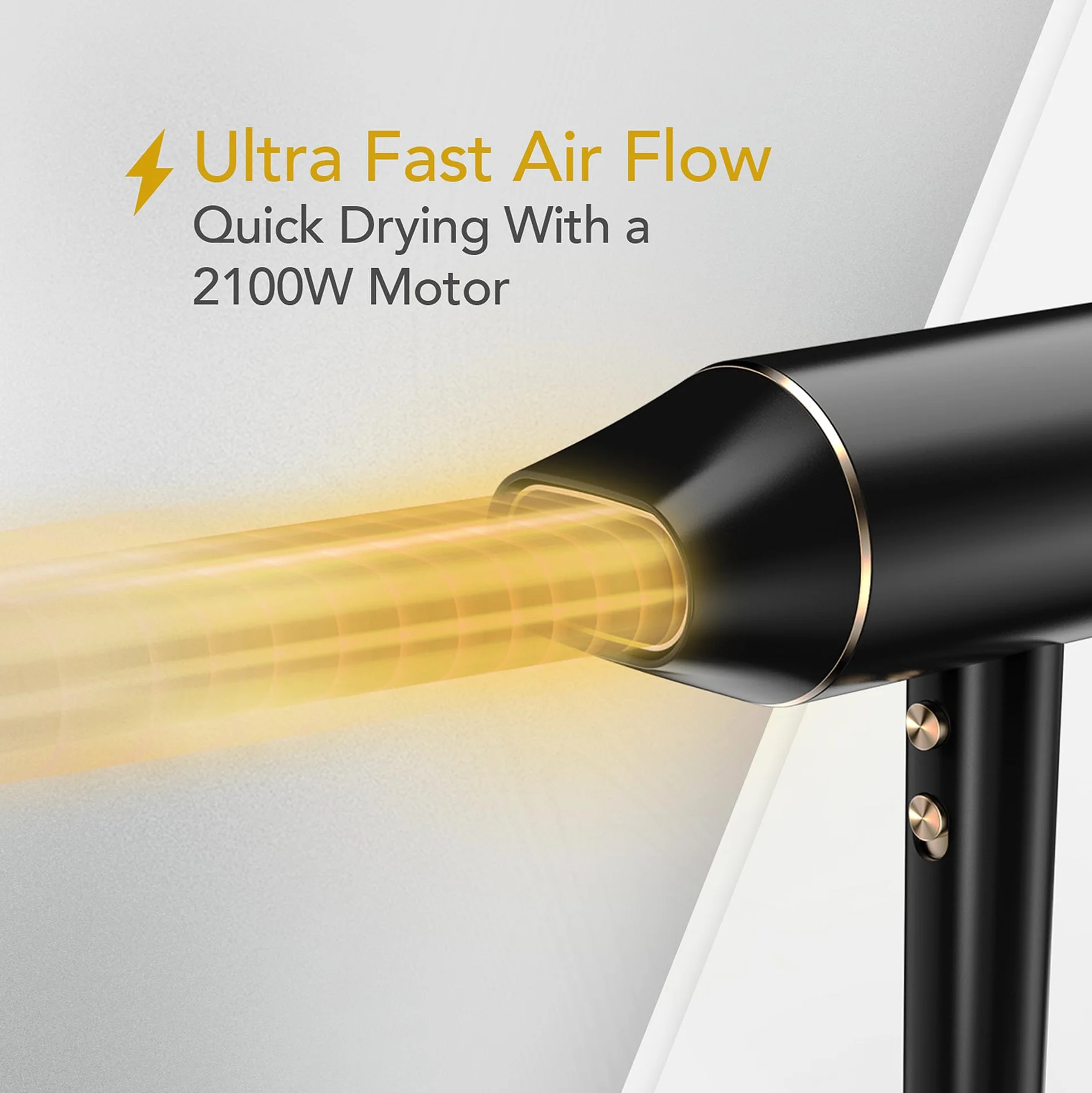 WAHL Ionic Flow Hairdryer, Secado profesional, sin encrespamiento, potente, ligero, aire frío, concentración de calor, difusor, velocidad rápida, peinado, compacto, viaje