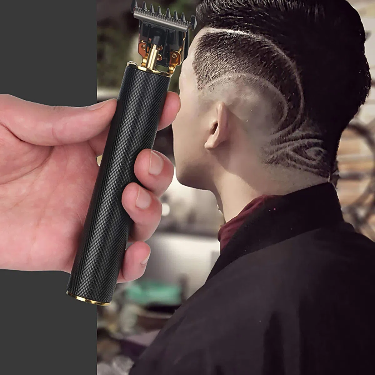 Cortapelos para hombres, I0I & I0I inalámbrico recargable Cortapelos metal Corte, kit de aseo de barba Barbershop profesional (negro)