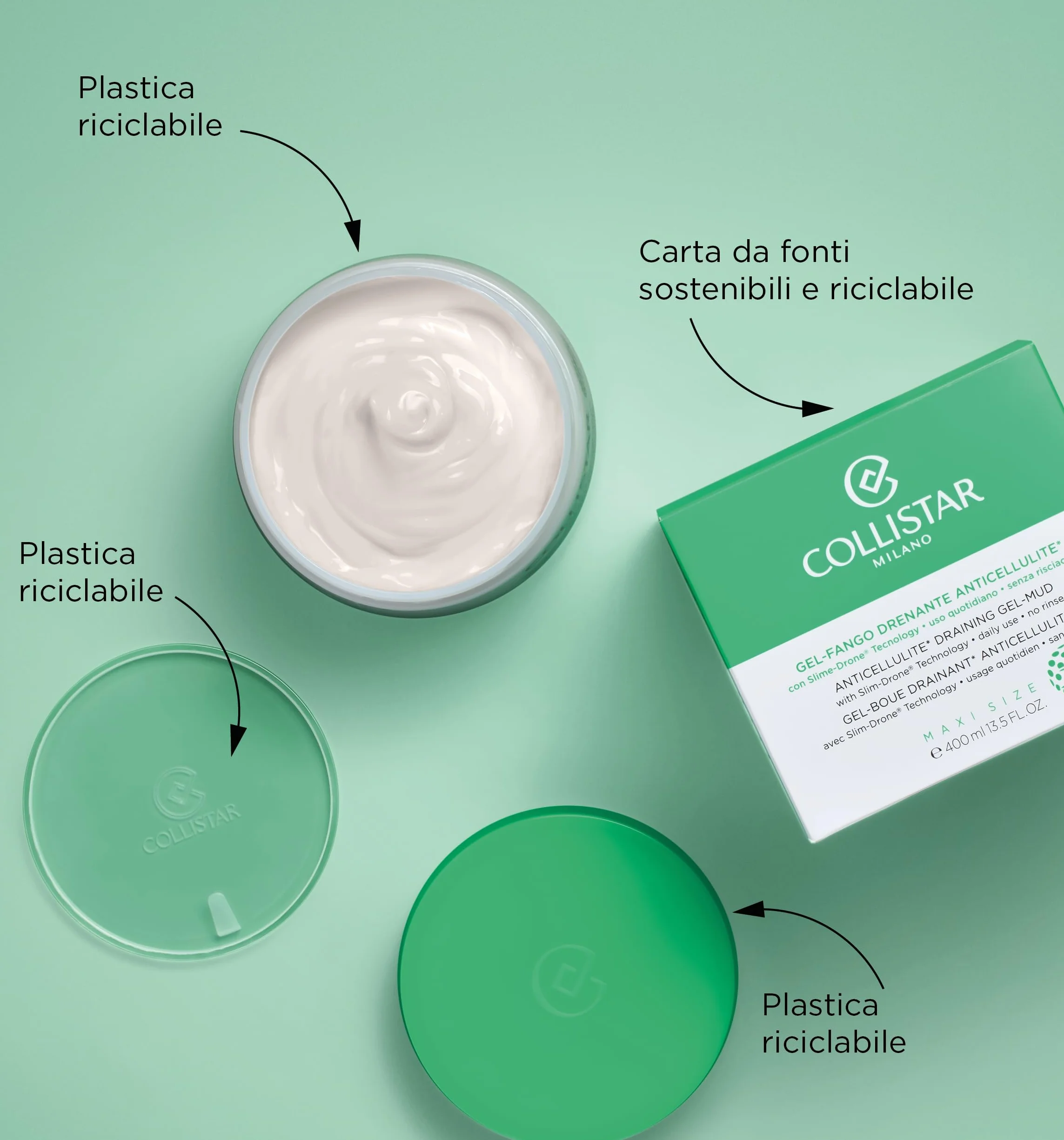Collistar Gel-Fango Drenante Anticelulítico Con Slim-Drone Technology Uso Diario Sin Aclarado - 400 ml