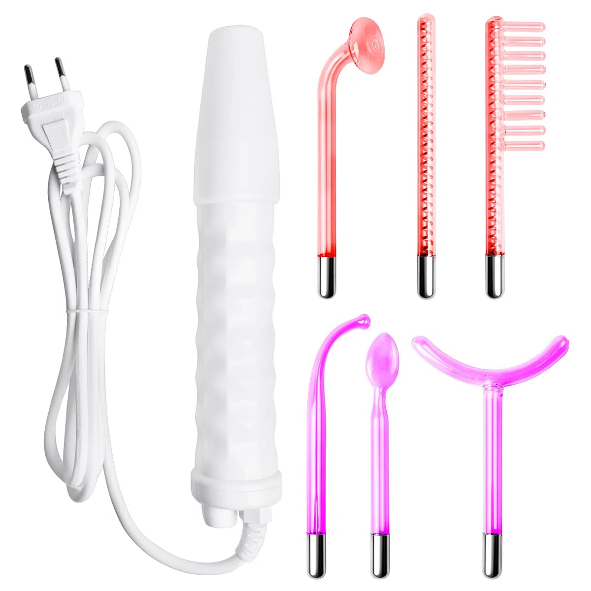 Varilla de alta frecuencia para la cara, pared de alta frecuencia con 6 sondas, acné de alta frecuencia, máquina facial de belleza para tonificar la piel, reducción de arrugas, acné, pérdida de