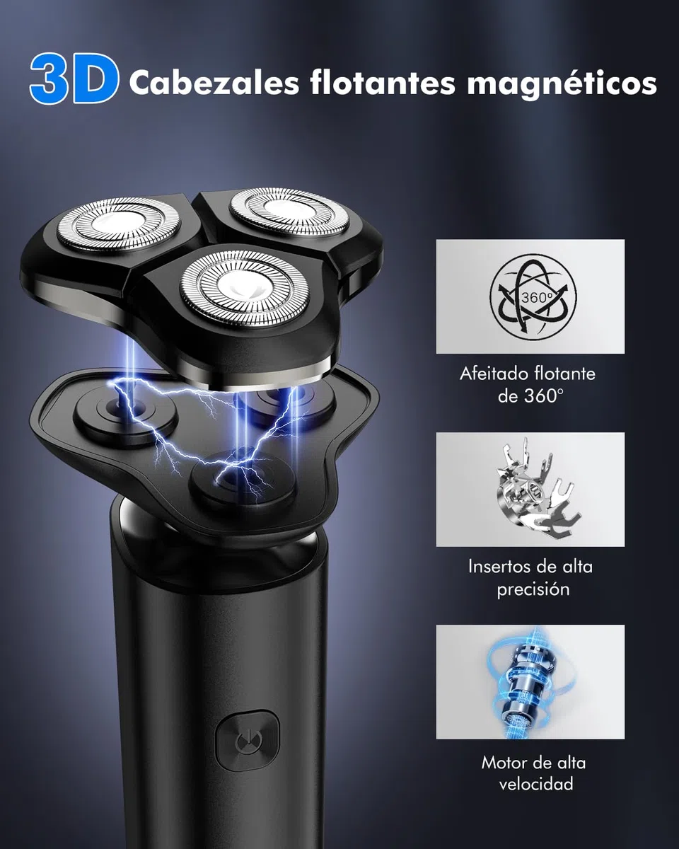 Afeitadora Eléctrica Hombre, 3D Afeitadora Eléctrica Hombre, Máquina de Afeitar Barba