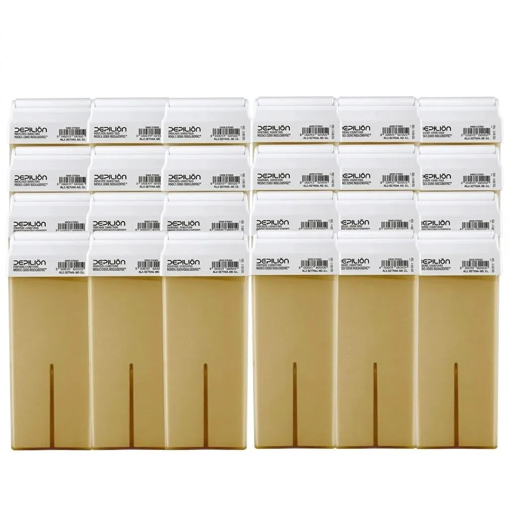 Caja de 24 x Cera Roll On cartuchos de 100ml Miel | Roll-on Cera para depilación