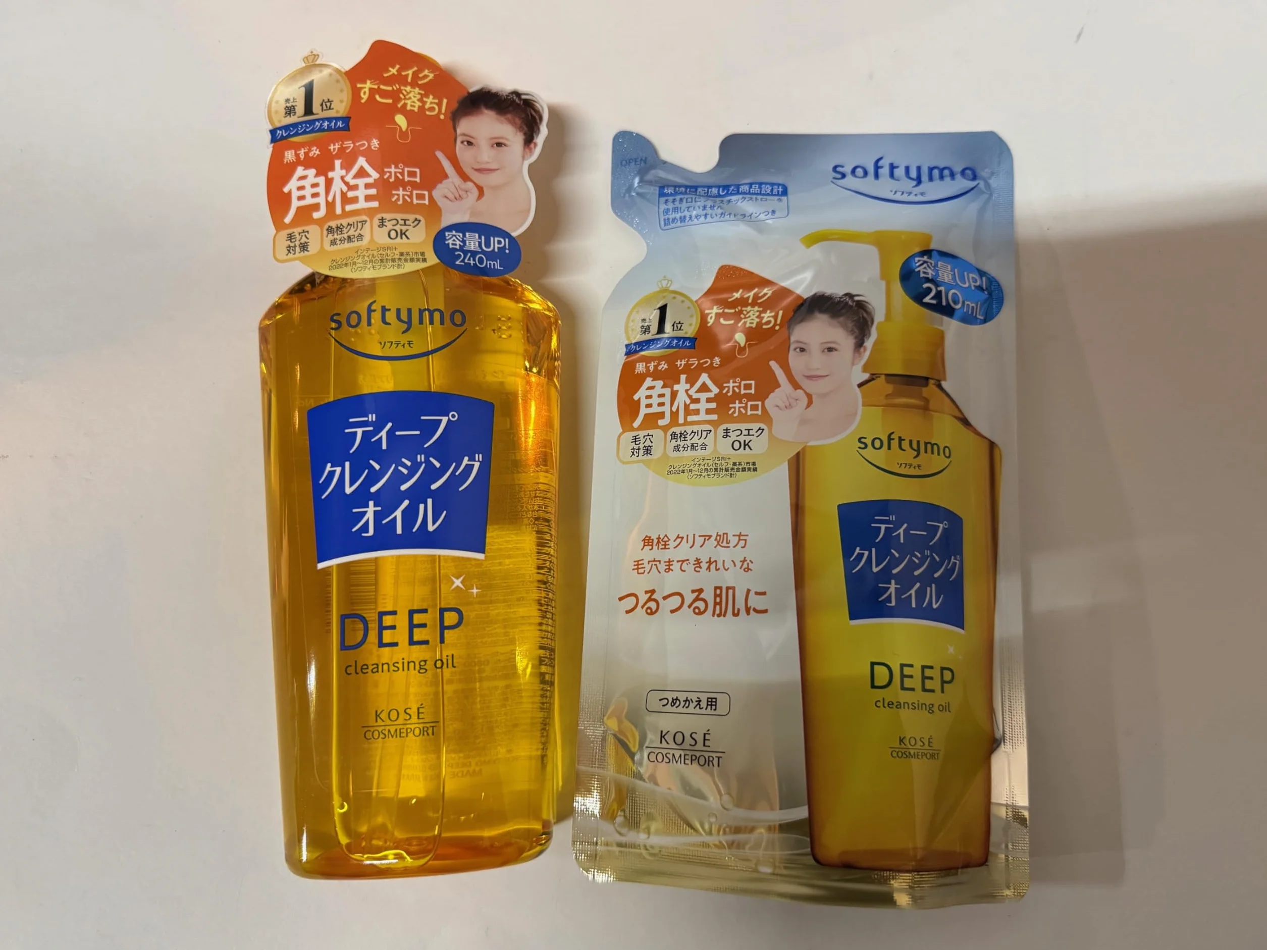 Aburiya Kose Softymo Deep Cleansing Aceite Limpiador Profundo, 230ml & Recarga 200ml, Made in Japan