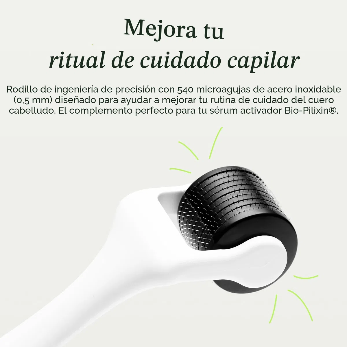 Scandinavian Biolabs Scalp Activating Roller – estimula el cuero cabelludo, favorece una apariencia más densa, microagujas de titanio de grado médico, mejora la absorción del sérum