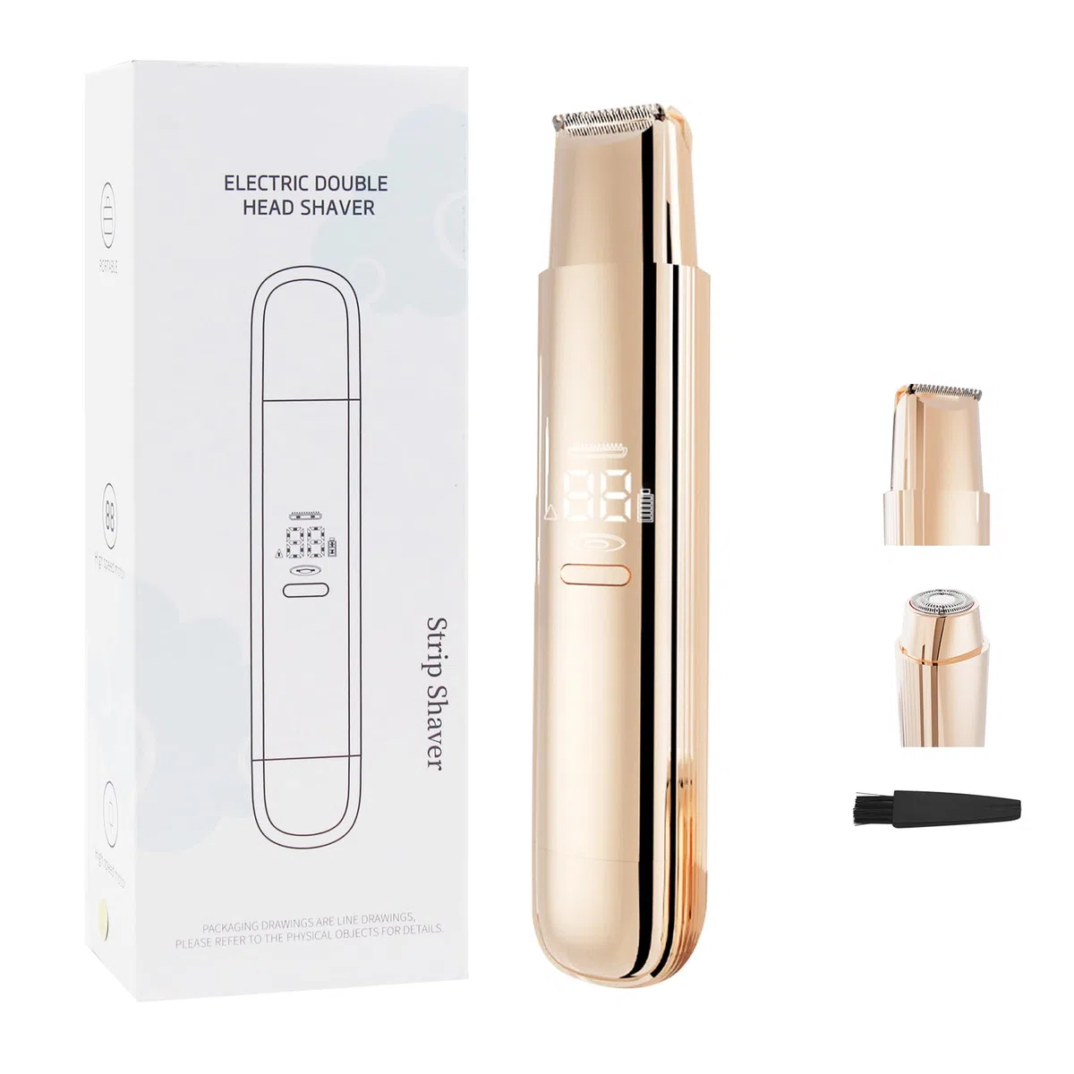 Máquina de afeitar eléctrica 2 en 1 con doble cabezal para mujeres, recortadora de bikini para mujeres, máquina de afeitar impermeable para uso en seco o húmedo para rostro, piernas, brazos y