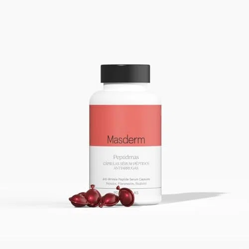 MASDERM - Capsulas de Serum con Peptidos Faciales Antiedad y Antiarrugas, Serum Hidratante Facial, Rutina Skin Care Producción Colageno, Piel más Suave, Crema Belleza Mujer Hidratante, 90 Capsulas