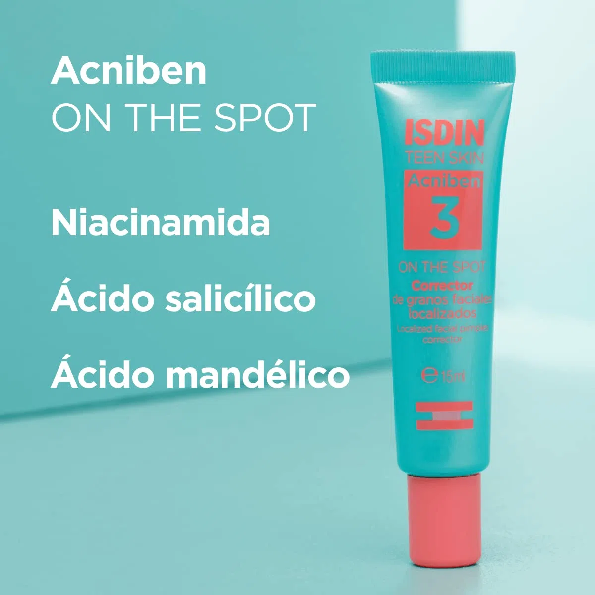 ISDIN ACNIBEN On The Spot, Gel Secante Corrector de Granos Faciales, Disminuye el Enrojecimiento y el Volumen del Grano, con Ácido Salicílico y Niacinamida