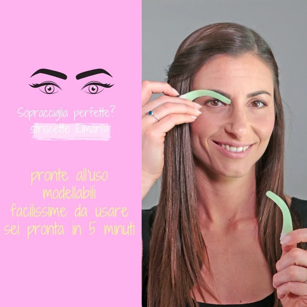 Elmaris Bandas de cera fría para la depilación de las cejas. Se adaptan a cualquier forma de ceja. Precisas y rápidas. Depilación indolora y duradera. Aplicación fácil (20 bandas = 40 aplicaciones)