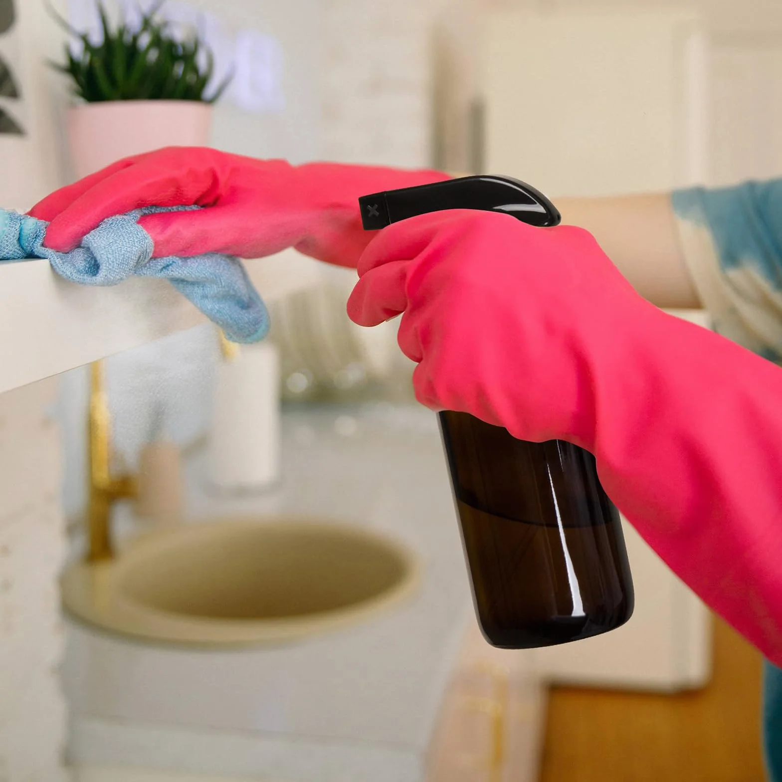 Botellas de vidrio vacías de 500 ml para limpieza, botella de agua de niebla para cabello, jardinería y aceites esenciales, pulverizador de gatillo ajustable con ajustes de flujo de