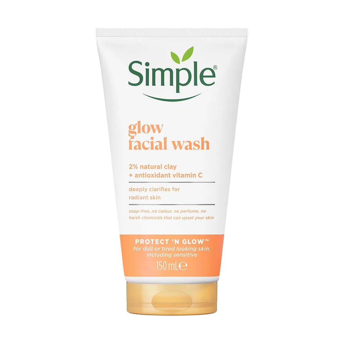 Simple Protect 'N' Glow Express Glow - Esmalte exfoliante para piel radiante (150 ml)