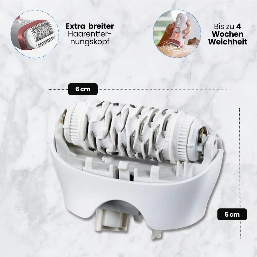 Anakel Home Repuesto Cabezal Depilación 81533164 Compatible con Braun Silkepil 7, Silkepil 9, Xpressive y SensoSmart, Cabezal Extra Ancho, Color Blanco