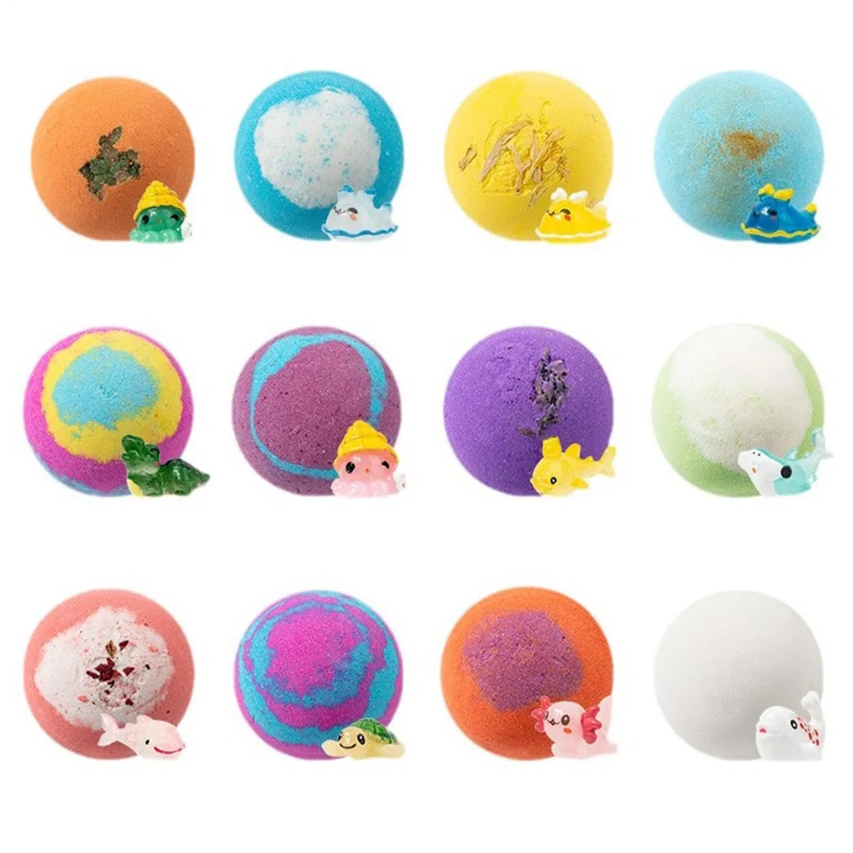 Bombas De Baño Para Niños Con Juguetes En El Interior, 12 Piezas De Espuma Refrescante Natural Con Animal, Bola De Baño De Burbujas Para Niños, Niñas, Vacaciones Familiares, Cumpleaños