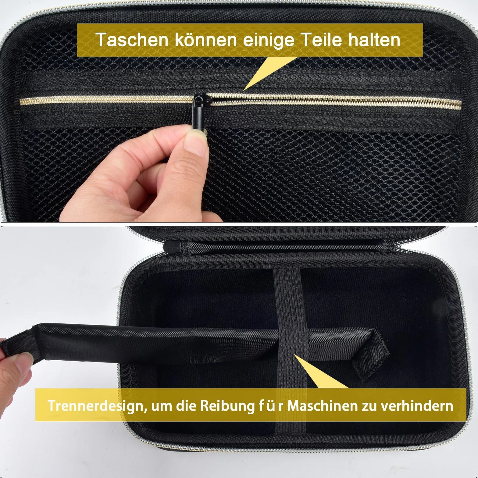 Bolsa para cortapelos Jack & Rose Set para hombre, cortapelos y barba, caja de almacenamiento (solo caja de almacenamiento) -Cremallera dorada