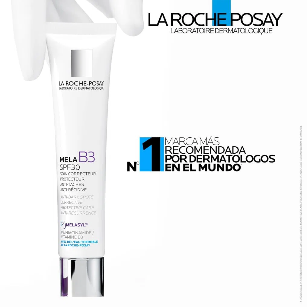 La Roche Posay Crema Despigmentante Intensiva, Fotoprotección SPF30, Intercepta el Exceso de Melanina, Efecto Glow Instantáneo, Fórmula con Melasyl y Niacinamida, Mela B3 Nueva, 40 ml