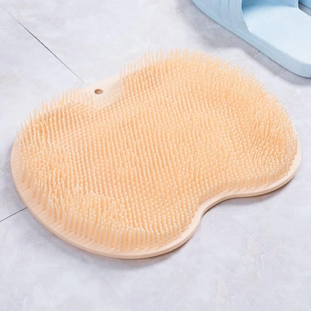 Almohadilla de lavado de baño exfoliante de espalda, limpiador de espalda de baño, ventosa montada en la pared, almohadilla de masaje exfoliante de silicona para ducha