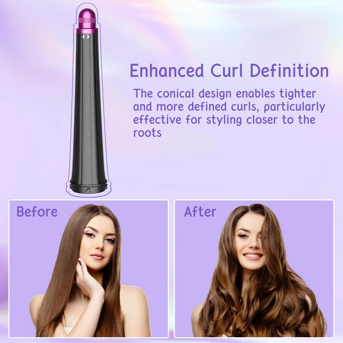 Accesorio de 20 mm a 36 mm de largo para Dyson Airwrap HS01 HS05, rizadores de envoltura automática para barriles profesionales rizados y rizos ondulados, rosa