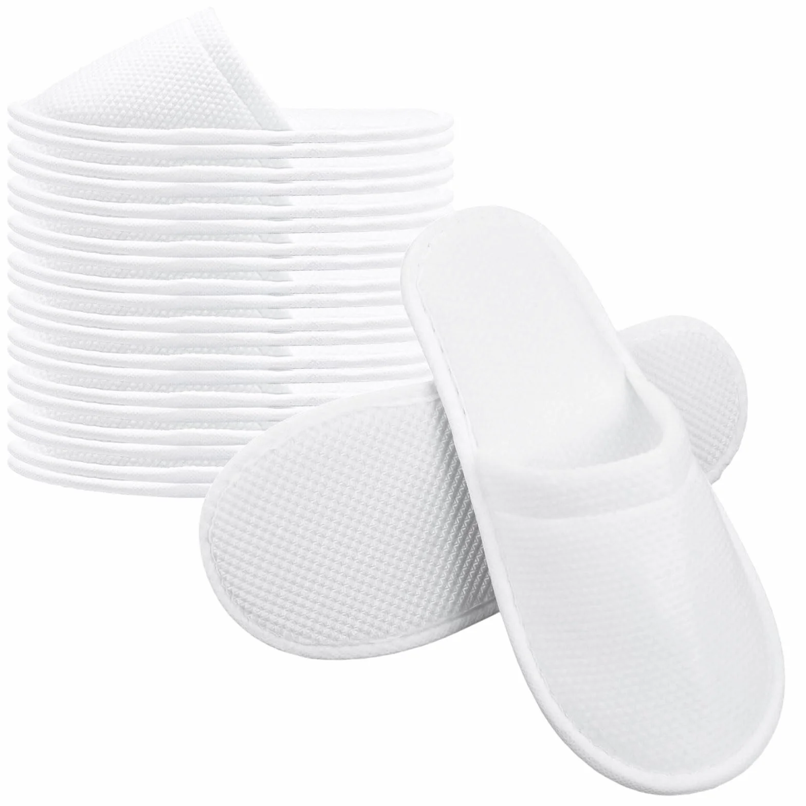 10 pares de pantuflas de hotel blancas para mujer y hombre, pantuflas desechables antideslizantes, pantuflas desechables, pantuflas para invitados, dedos cerrados, pantuflas de felpa unisex
