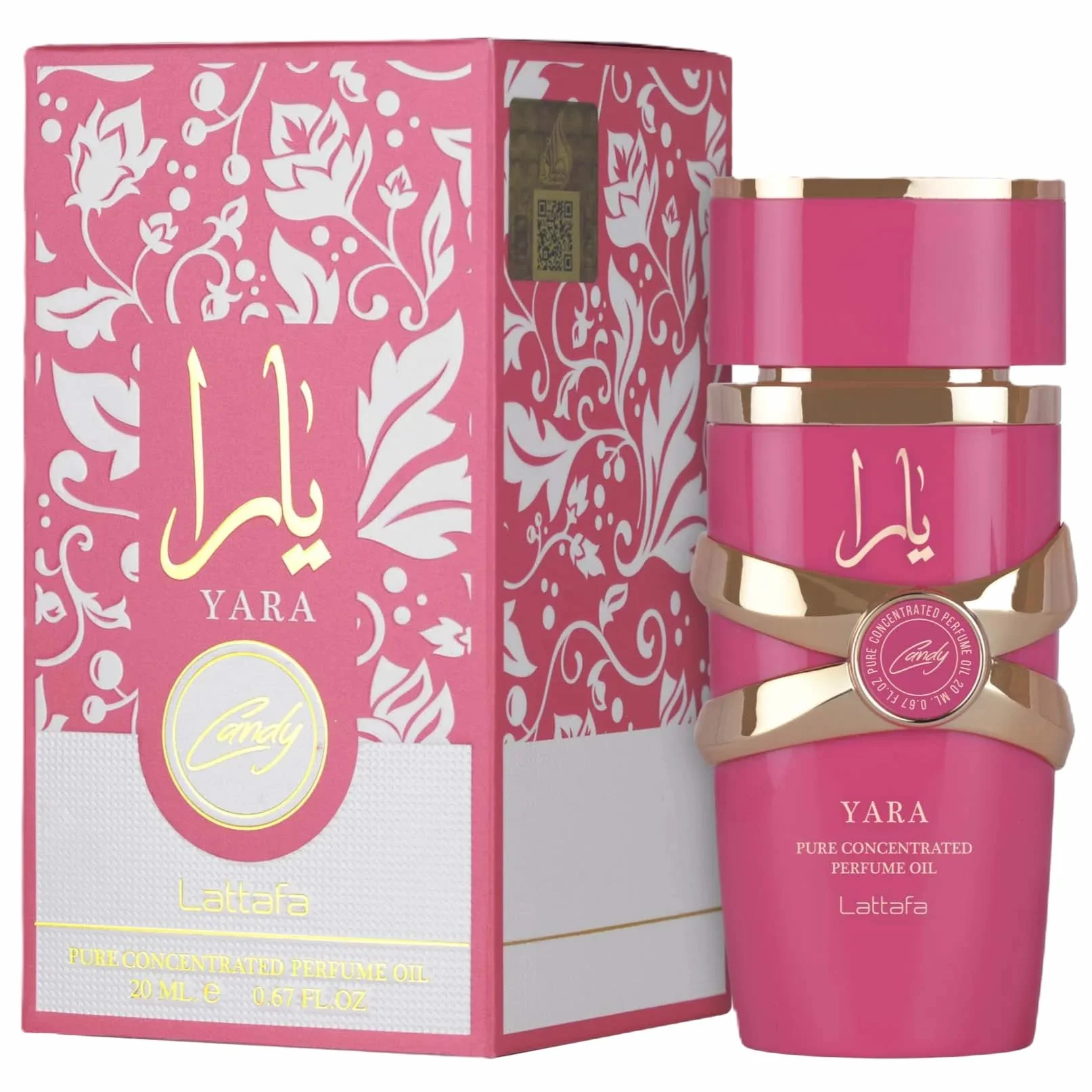 Lattafa Yara Candy - Aceite de perfume concentrado puro con fragancia de larga duración para mujeres, 19.0 g / 20 ml