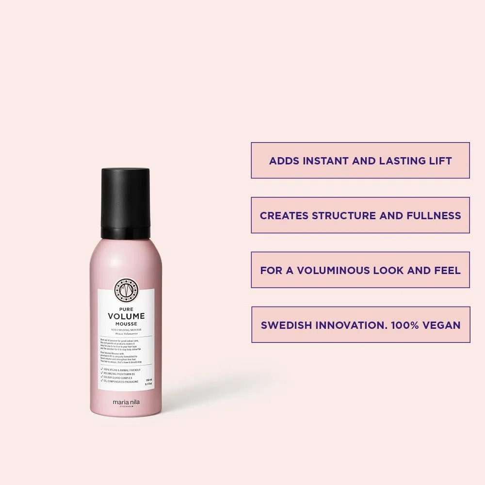 Maria Nila Pure Volume, La vitamina B5 aporta volumen al cabello fino, 100% vegano y libre de sulfatos/parabenos
