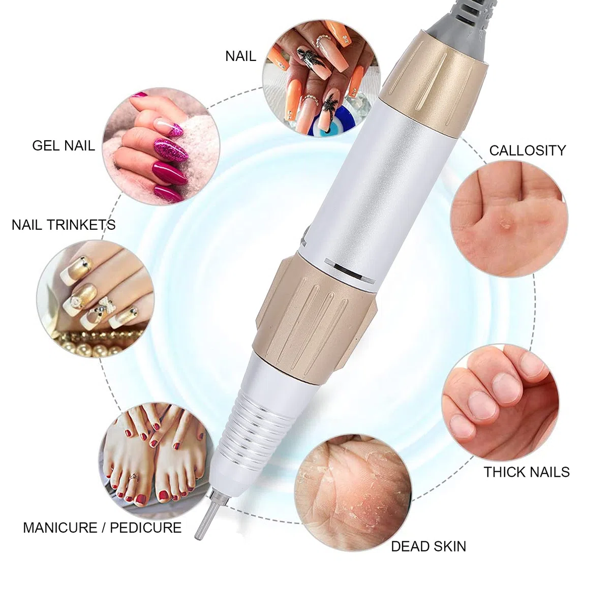 35000 RPM pluma de taladro de uñas eléctrica, de repuesto para taladro de uñas, herramienta de manicura y pedicura para uñas acrílicas, herramienta de arte de uñas de bajo ruido para uso
