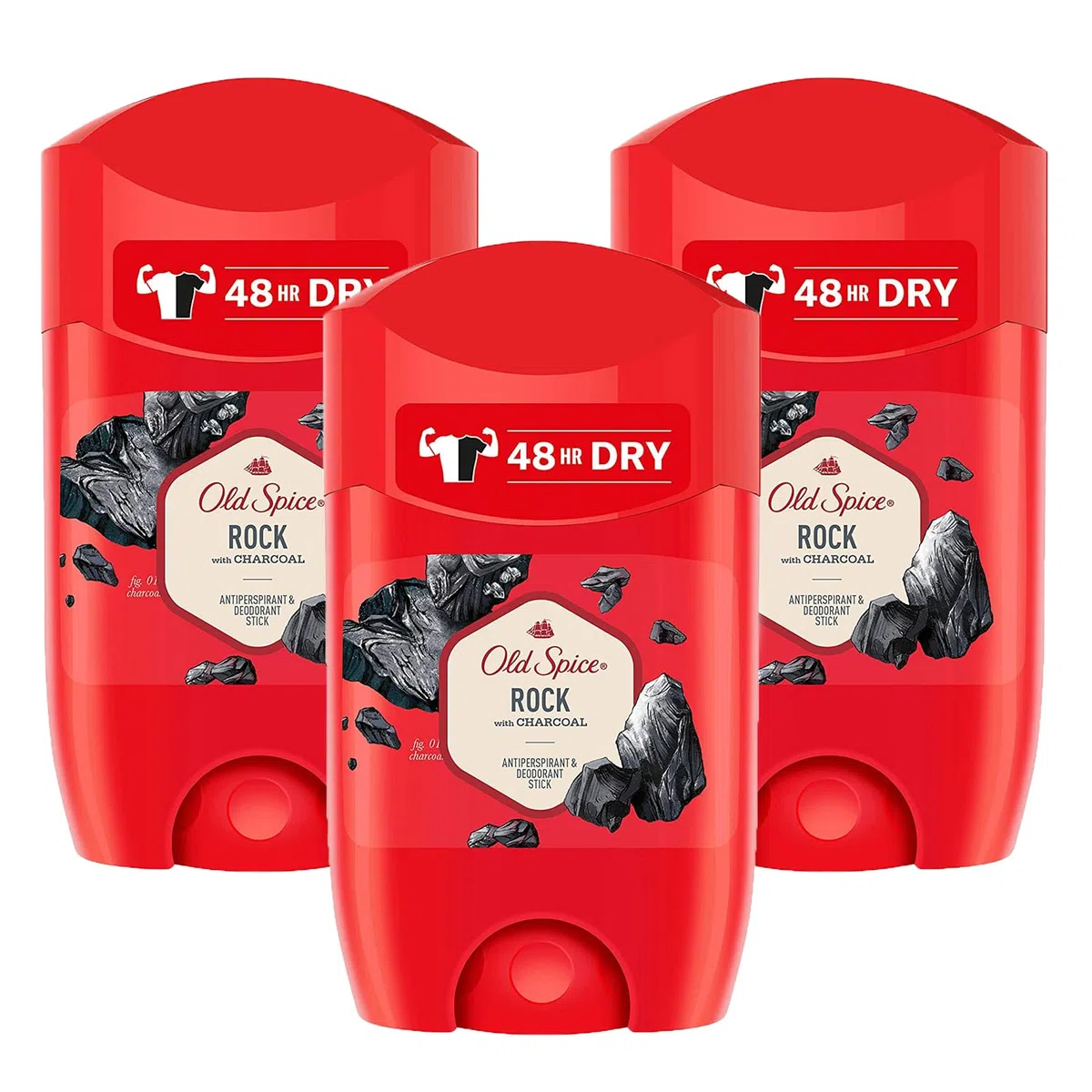 3 x Old Spice Rock Antitranspirant Deodorant Stick je 50ml reduziert Schweiß