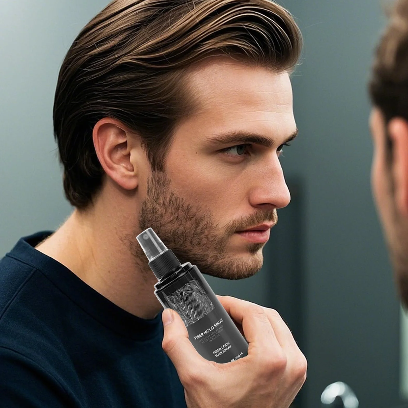 Espray para espesar el cabello (100 ml) para añadir volumen y plenitud, más firme para el cabello con fibras, de secado rápido, niebla espesante para barba calvicie, fijación de peinados