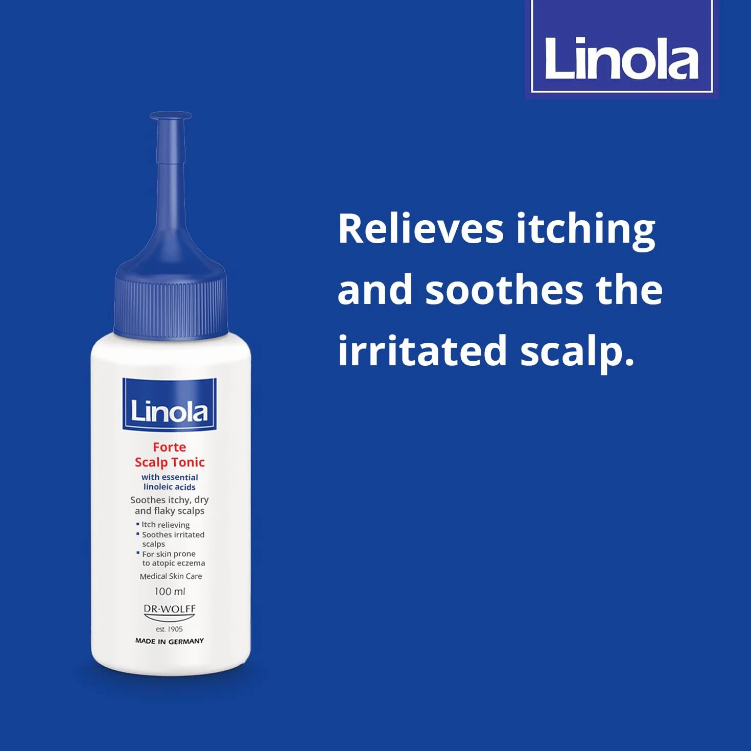 Linola Forte Kopfhaut-Tonikum beruhigt juckende, trockene und schuppige Kopfhaut, 100 ml Solución