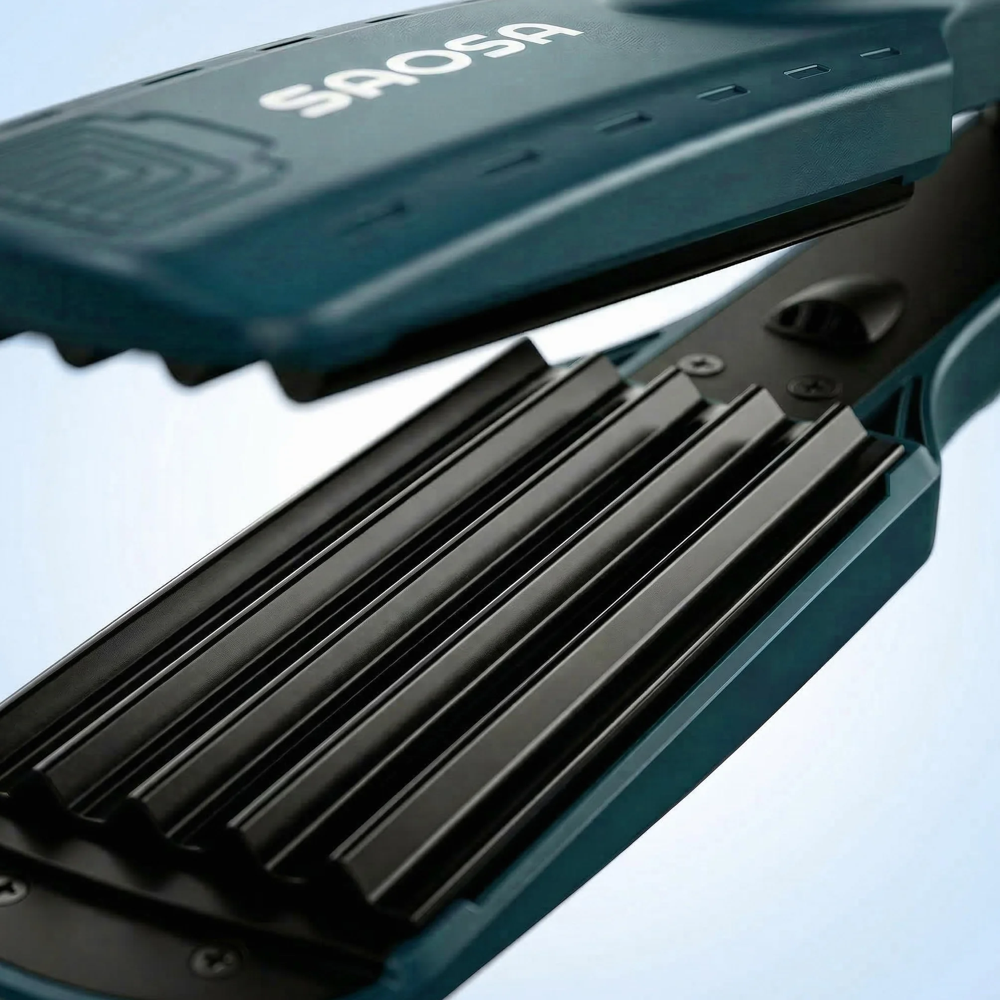 Plancha de crimpar SAOSA Volumizing Crimper con placas de cerámica de titanio Styling Tools for Women Girls(Verde)