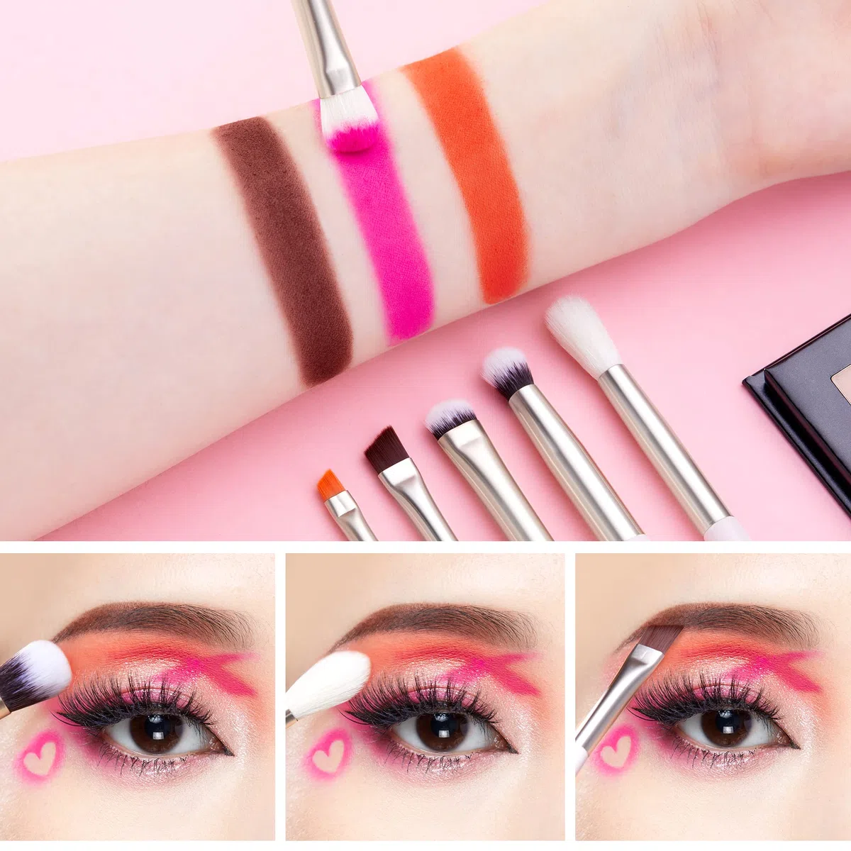 Jessup De Brochas De Maquillaje De Ojos Jessup, 15 Piezas Profesionales, Corrector De Mezcla De Sombras De Ojos, Brochas Para Delineador De Ojos, Blushing Bride T294