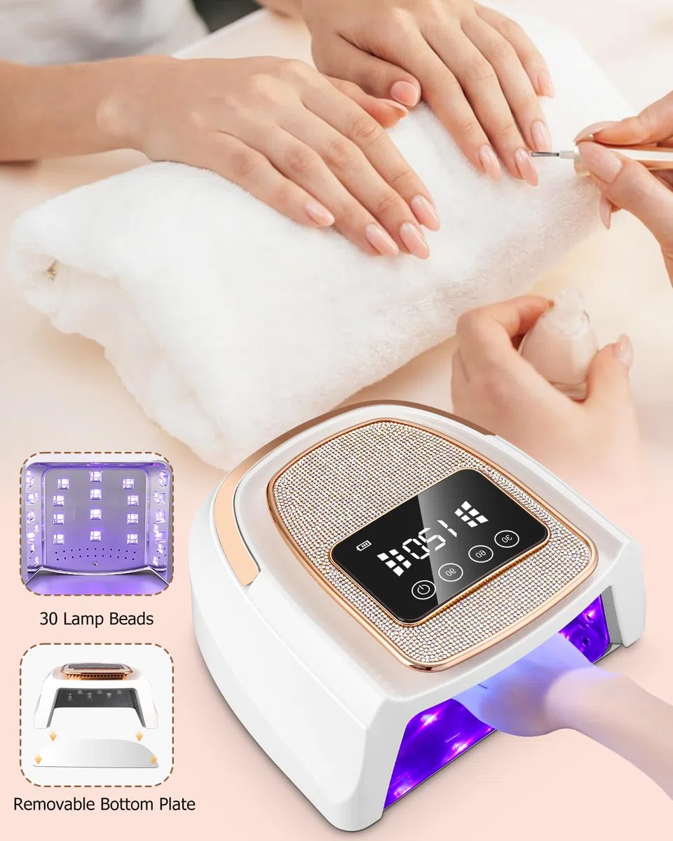 Lampara UV Led Uñas,Secador de Uñas,Lampara Uñas Gel,lampara uñas semipermanentes con 4 Temporizador,Con Pantalla LCD y Sensor Automático,Para Manicura Pedicure Nail Art en el Hogar