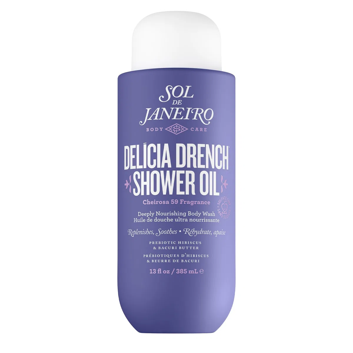 Sol de Janeiro Delícia Drench - Aceite de ducha, aroma amaderado, hidratante, para todo tipo de piel, cuidado personal, 385 ml