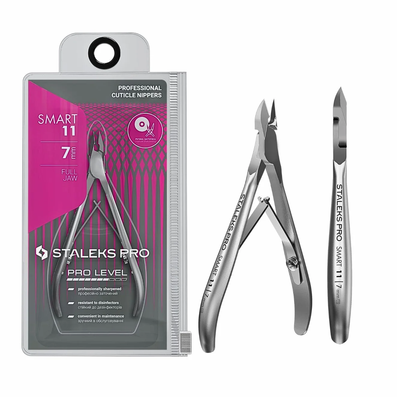 STALEKS PRO by Natury Nails Alicate profesional para cutículas 7 mm. Cortacutículas acero inoxidable. Recomendado para principiantes. SMART 11-7