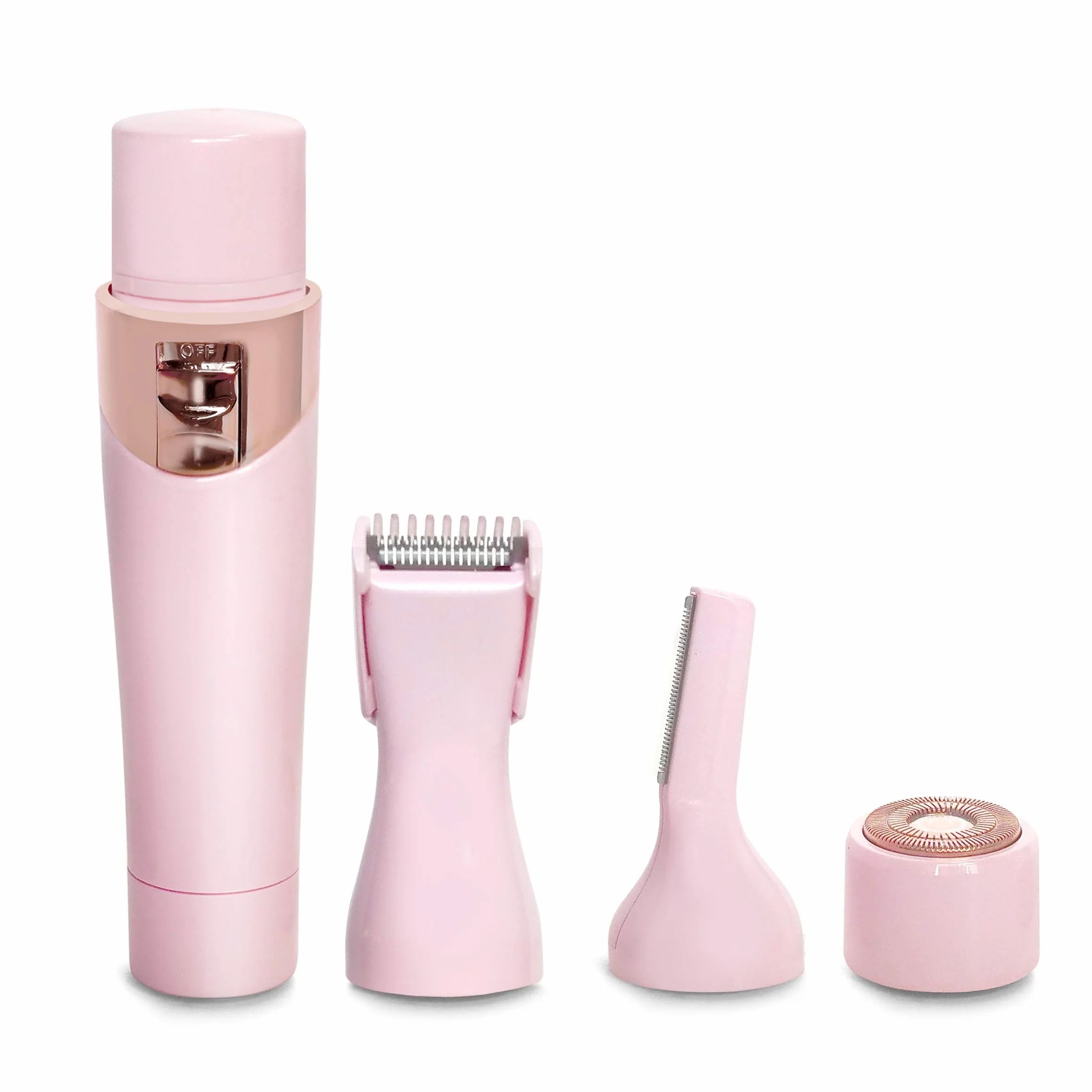 Magnitone FuzzOff Precision Depiladora para Mujer Recargable 3 en 1 para Rostro, Contorno Facial, Labio Superior, Cejas, Cuerpo, Axilas y la Zona del Bikini - Rosa