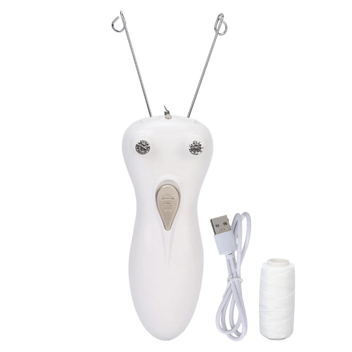 Depiladora de hilo de algodón inalámbrica, removedor de vello facial para damas recargable por USB, afeitadora de depilación sin dolor para cara, barbilla, labio superior, brazos