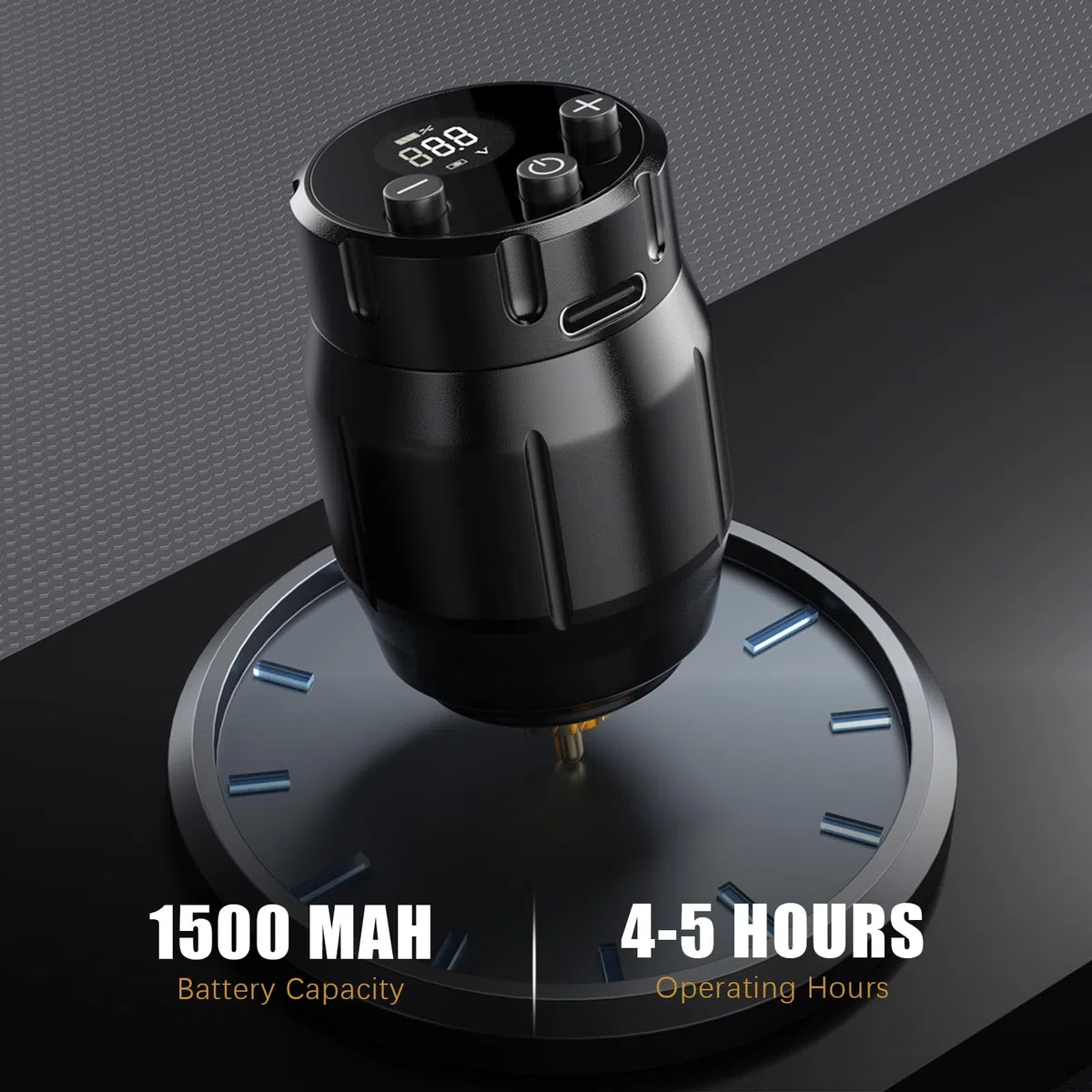 Fuente de Alimentación para Tatuajes Inalámbrica 1500mAh batería del tatuaje con Pantalla Digital LED para Bolígrafo Máquina de Tatuar conector RCA