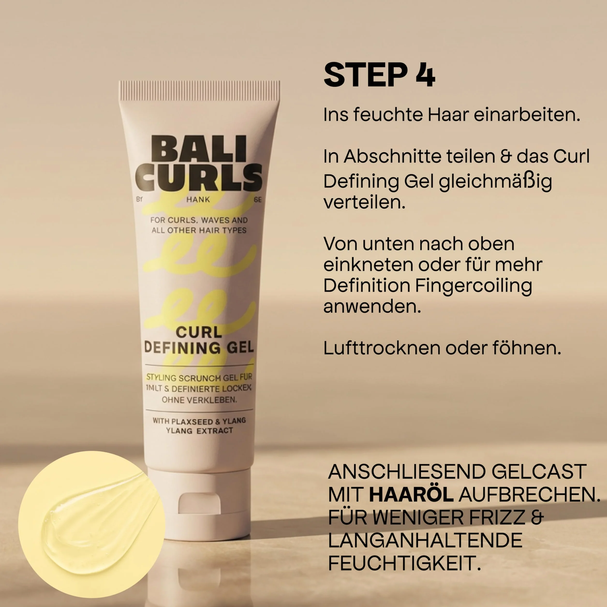 Bali Curl Travel Kit 4 – Tamaño de viaje para rizos definidos y saludables – Champú, acondicionador, crema de rizos y gel de definación – Kit de cuidado compacto para viajes, gimnasio y viajes