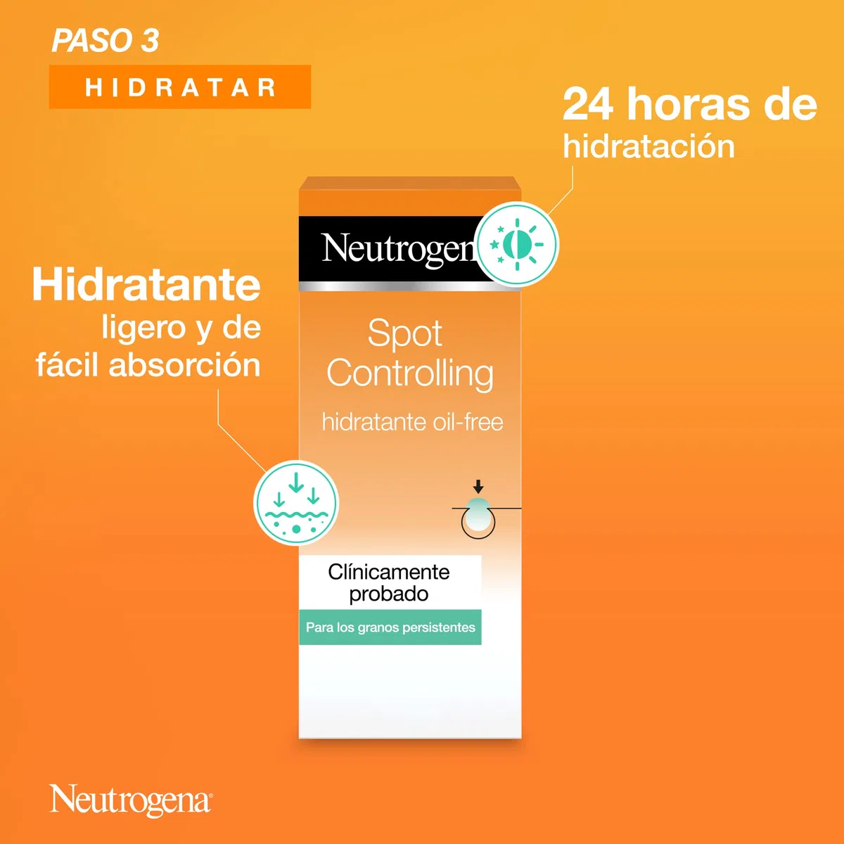 Neutrogena Visibly Clear Spot Controlling, rutina con ácido salicílico, contiene un gel limpiador facial (1x200 ml), un exfoliante facial (1x150 ml) y un hidratante facial (1x50 ml)