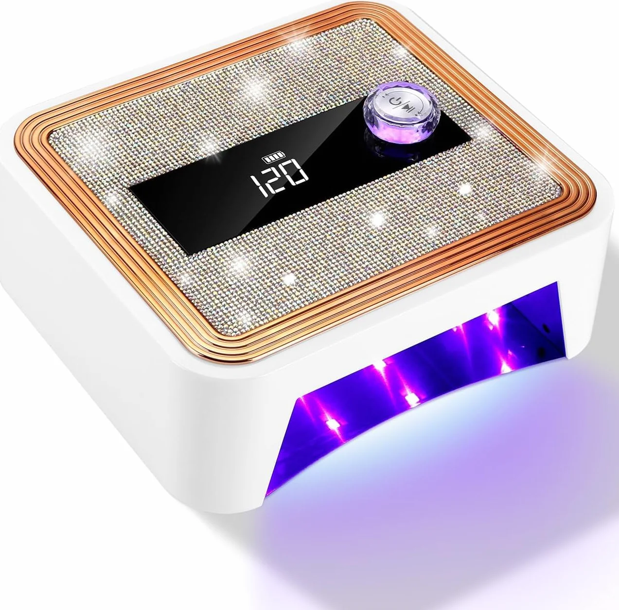 jutyum Lámpara UV para uñas de gel, lámpara de uñas inalámbrica con 2000 mAh, lámpara LED con sensor y temporizador continuo de 120 segundos, lámpara UV para uñas de gel, arte de uñas, diseño de uñas