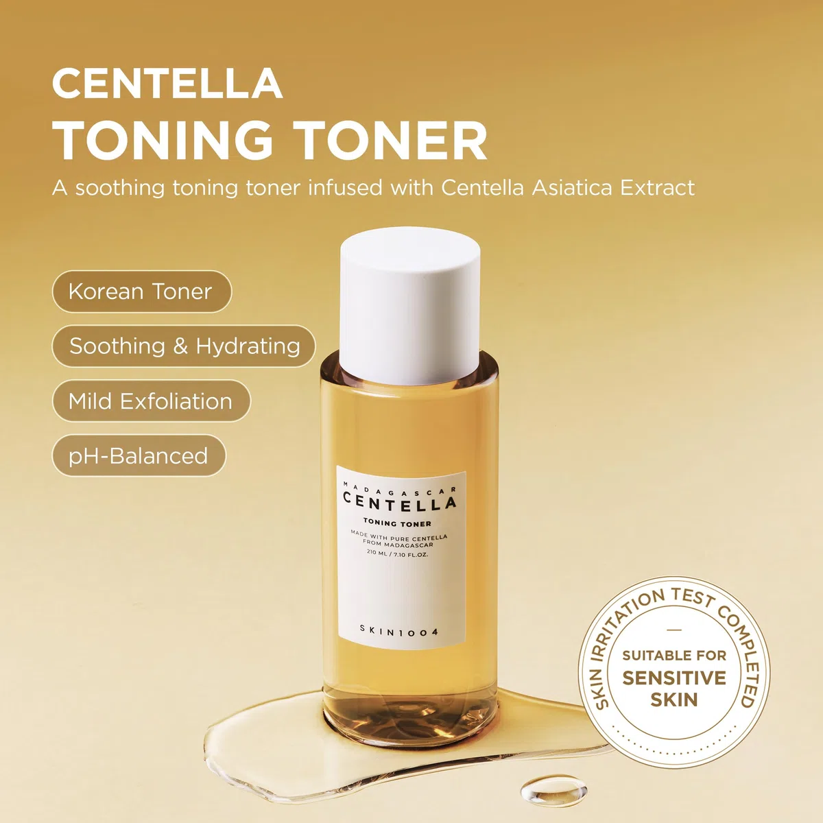 SKIN1004 Madagascar Centella Toning Toner 7.10 fl.oz(210ml) | Centella Extract 84% | Daily Skin Care Solution for Sensitive Acne-Prone Skin