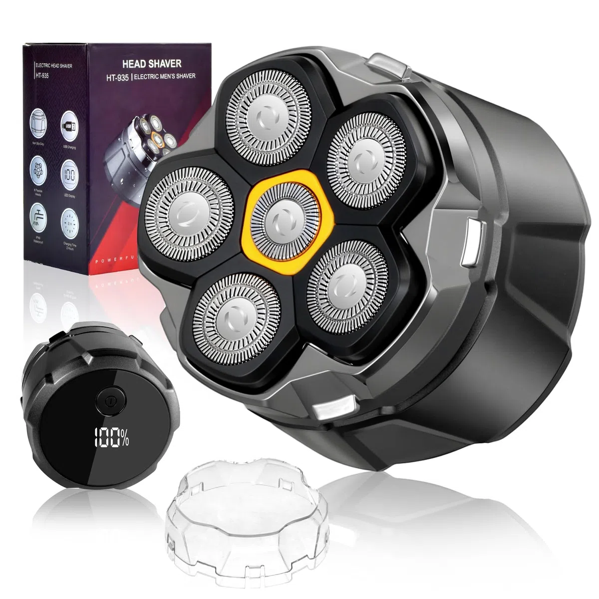 Afeitadora Cabeza Hombre con Pantalla LED, Afeitadoras Impermeables para Hombres Calvos, Afeitadora Eléctrica, Maquina de Afeitar Hombre para Calvo, Afeitado en Seco y Húmedo