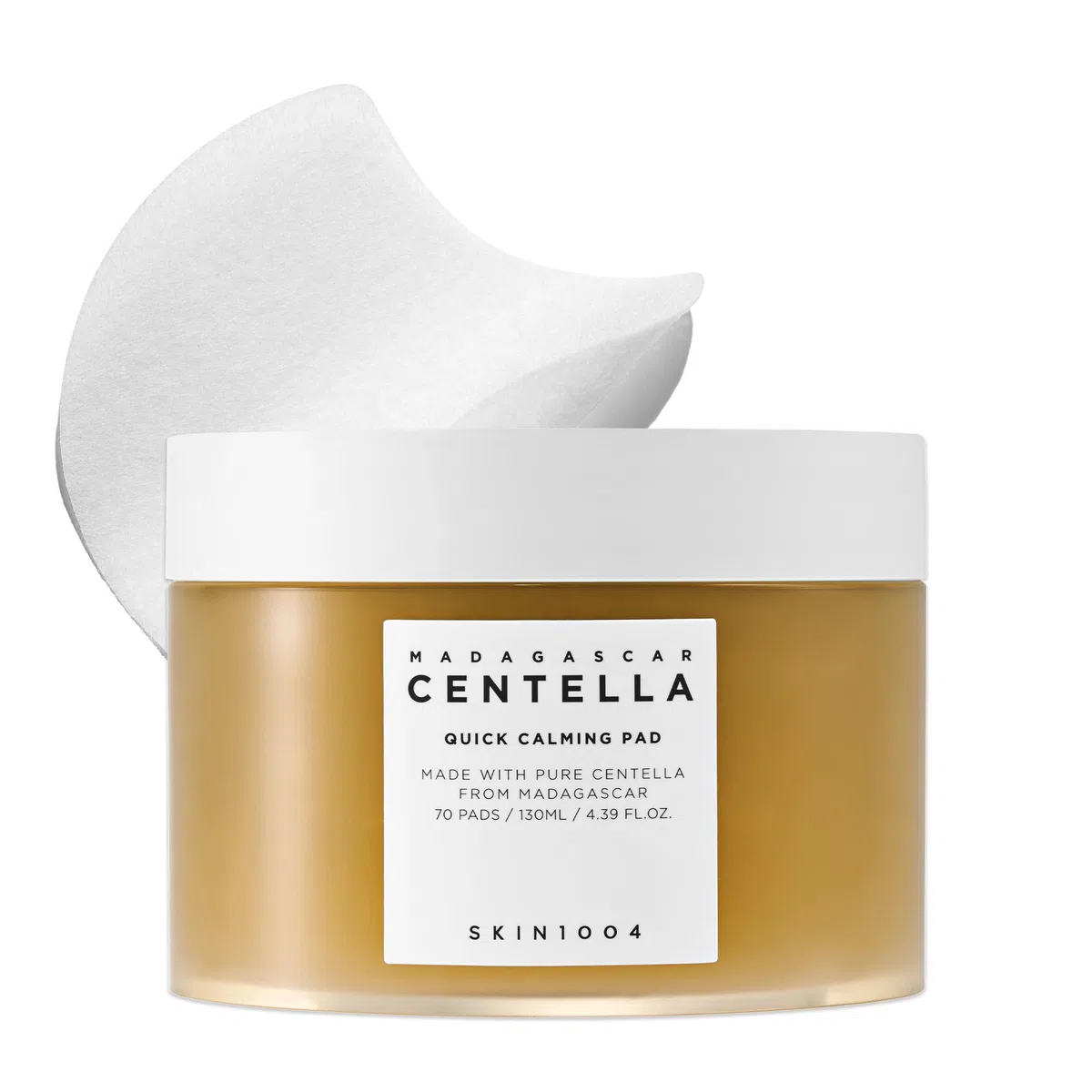 SKIN1004 Centella Quick Calming Pad, 70 almohadillas, almohadilla de tóner facial coreana con centella asiática de Madagascar y ácido hialurónico, almohadillas de tóner facial hidratante y calmante