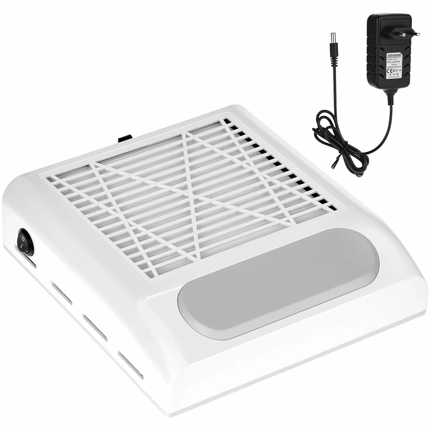 QWORK® Aspirador Polvo de Uñas de 80 W con filtro, ideal para uso personal, estudios de uñas, salones de belleza, diseño de uñas y manicura
