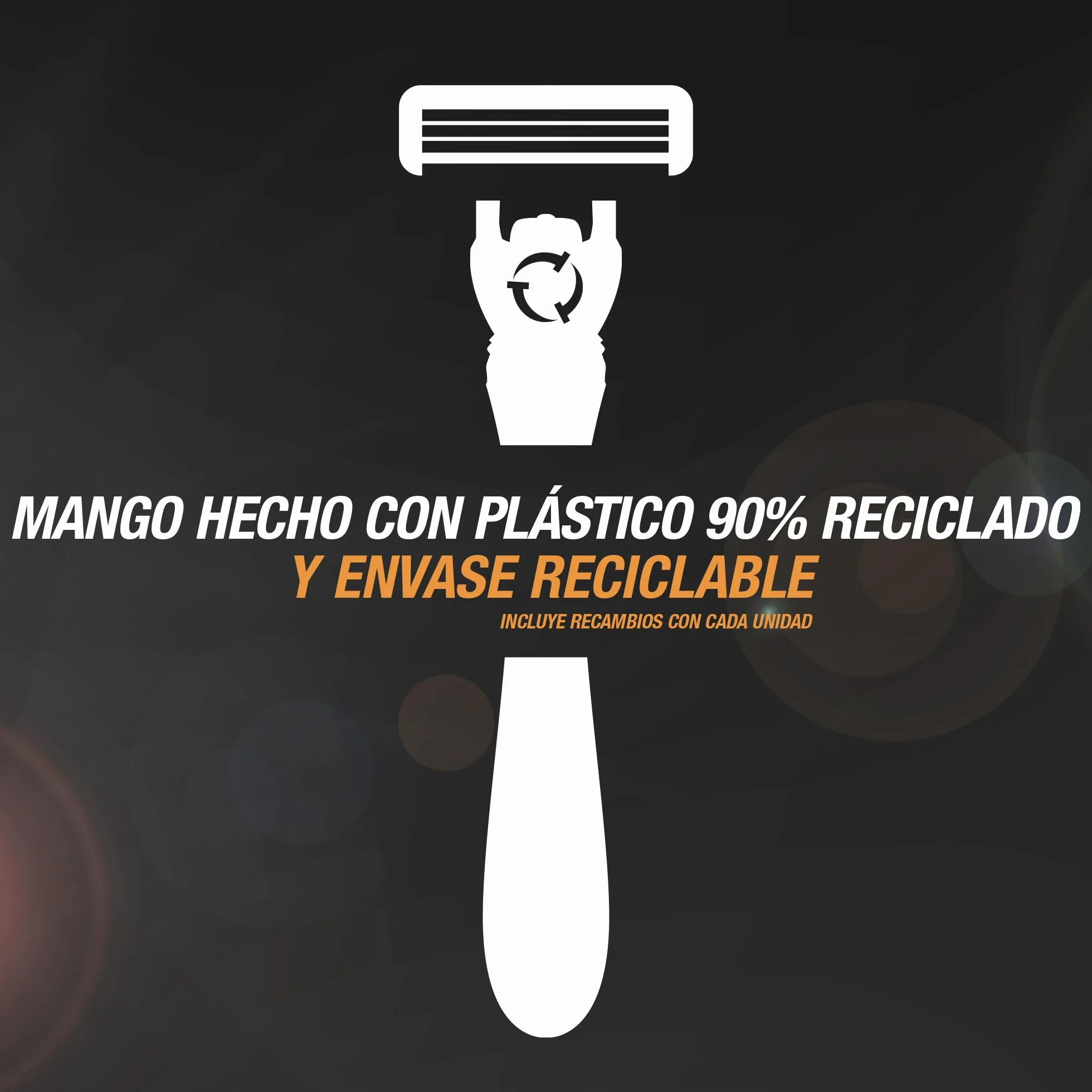 BIC Hybrid 5 Flex Maquinilla Recargable para Hombre, 1 Mango con Contrapeso y Recambios de Hojas Móviles Recubiertas de Titanio con Nanotecnología - Pack de 1+10