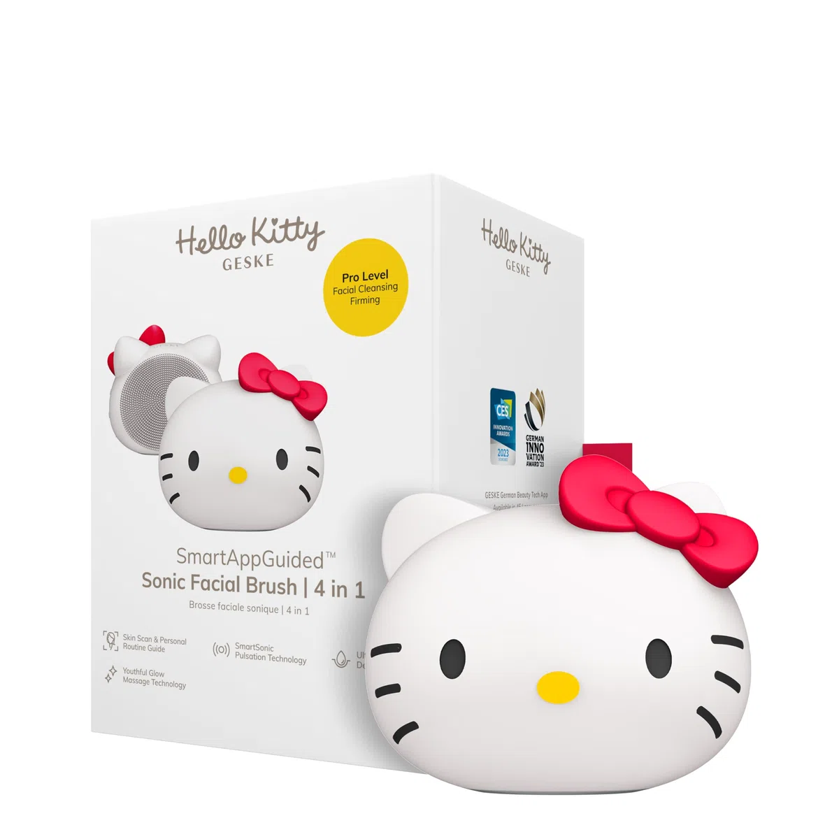 GESKE x Hello Kitty | Cepillo facial sónico SmartAppGuided™ | 4 en 1 | Cepillo de limpieza facial eléctrico | Cepillo de limpieza | Cepillo facial | Limpieza de la piel | Cuidado de la piel